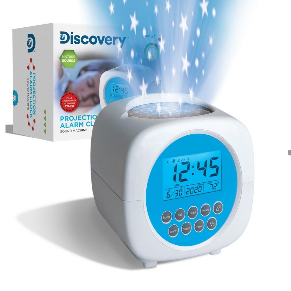 Discovery Star Projection Alarm Clock With Sound Machine